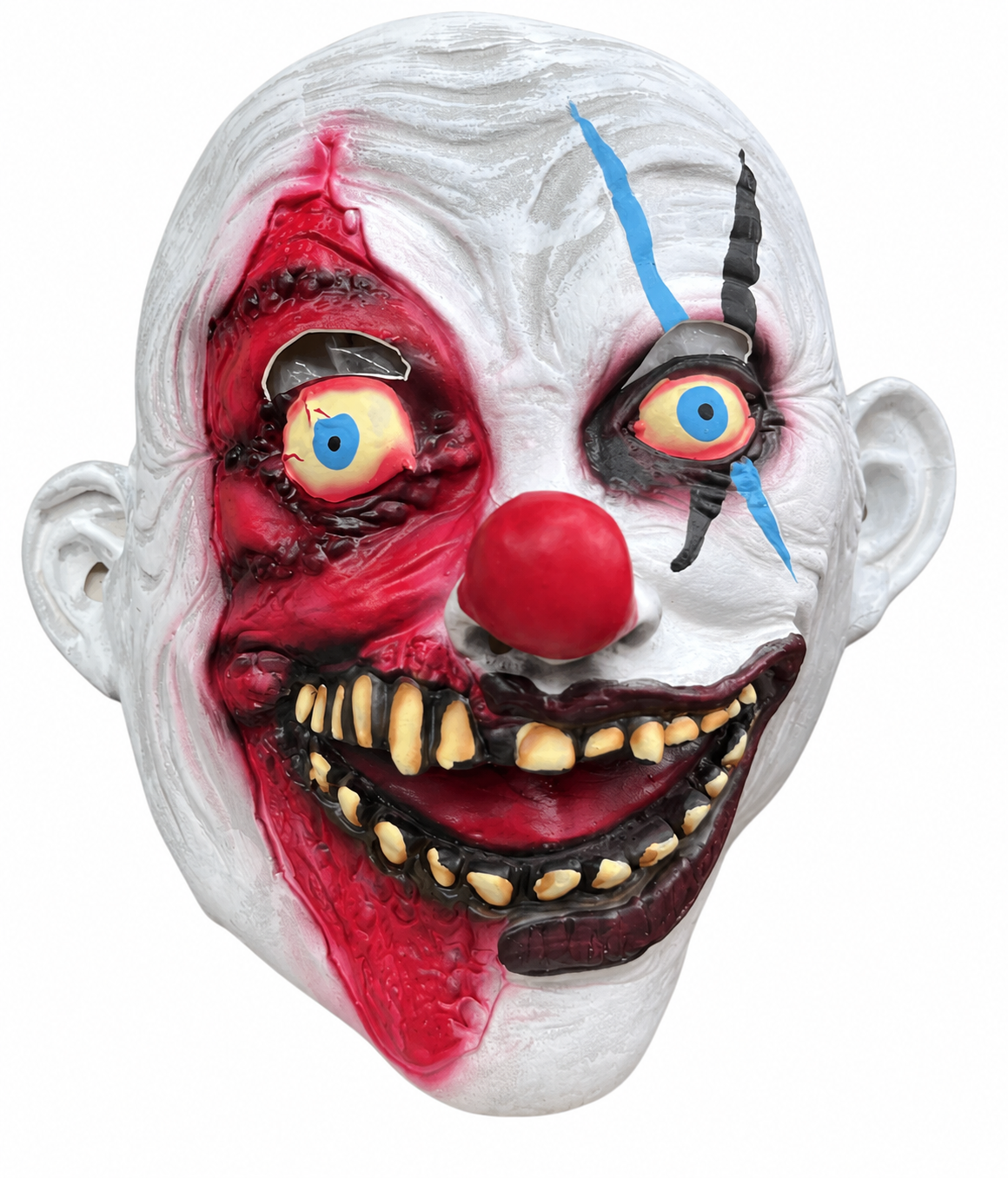 Máscara de payaso de rostro dividido