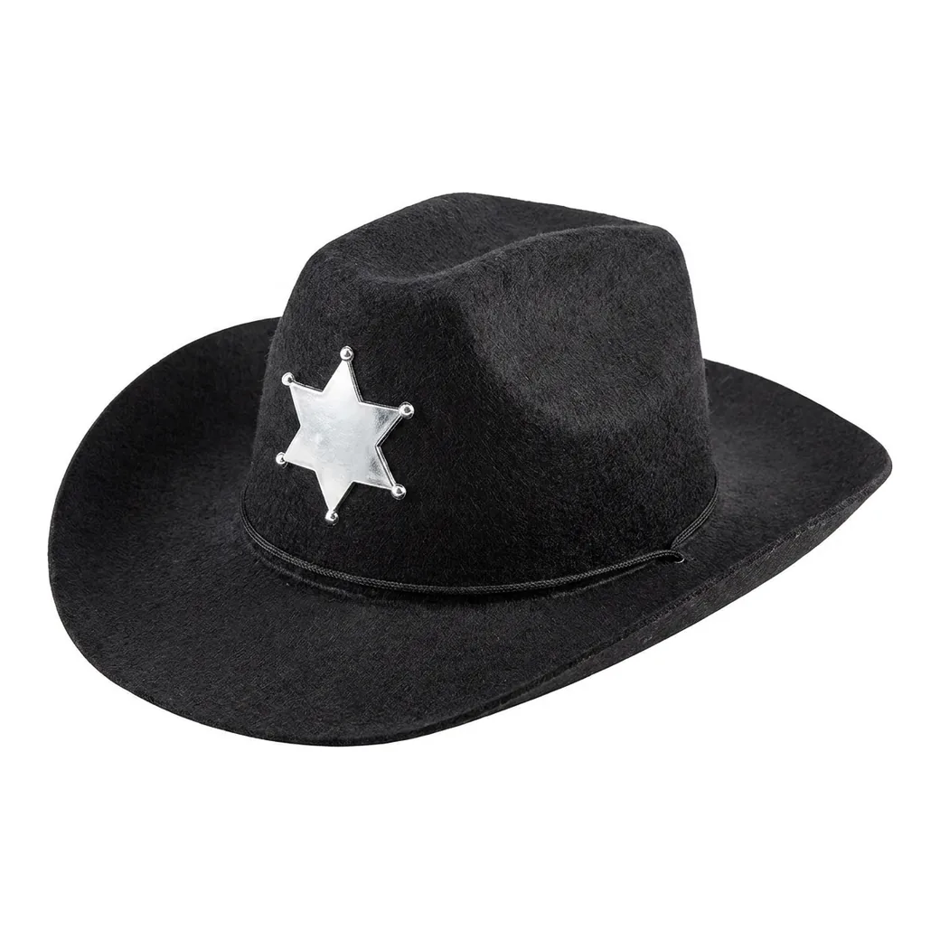 Sombrero vaquero sherif negro